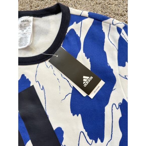 Adidas x Zoe Saldana Womens Blue Abstract Crew Sweatshirt Size L NWT - Picture 5 of 6